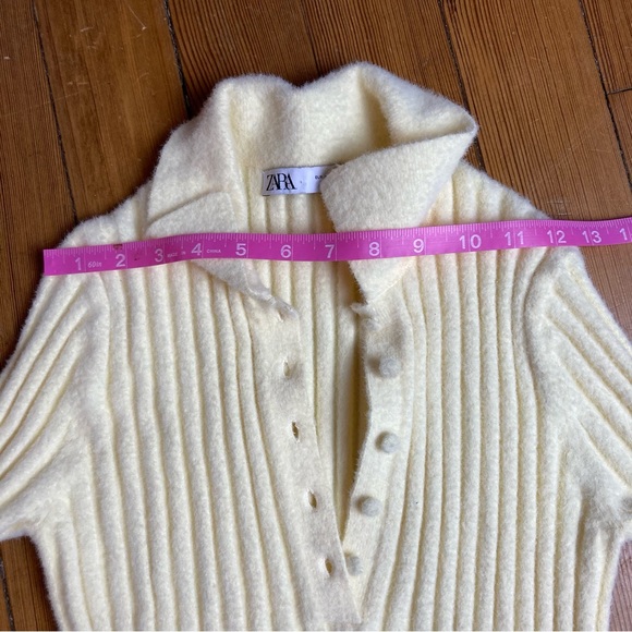 Zara Butter Yellow ribbed soft sweater S - Picture 6 of 7